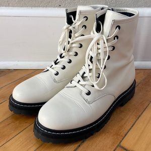 Thursday Boot Company - White Leather Combat Boots
